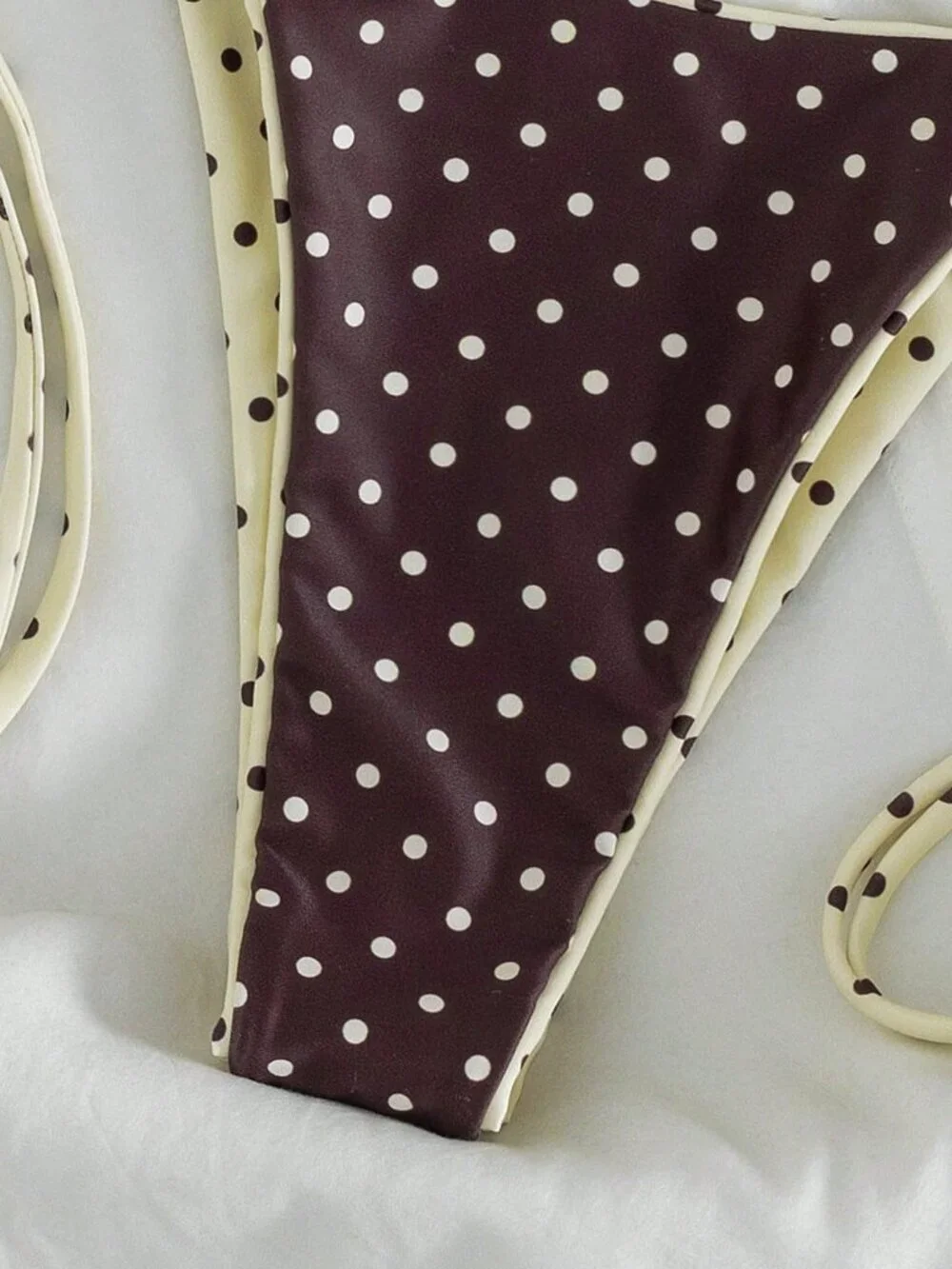 Brown Dots Sexy Women's Leopard Print Spaghetti Strap Tie-Up Bikini Set
